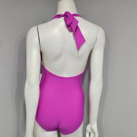 Dkny Tie-Back Halter-Style One-Piece Swimsuit - Picture 4 of 7